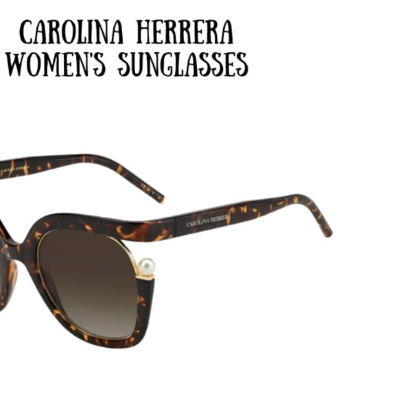 New Carolina Herrera Women\'s Sunglasses Havana Full Rim Cat Eye Frame CH 0003/S main image 3